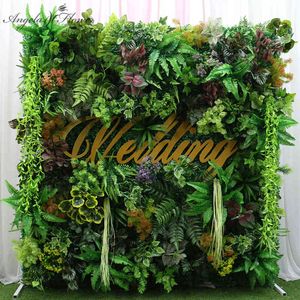 Luxury Plastic Moss Lawn Artificial DIY green plants wall Grass Flower Wall Wedding Party