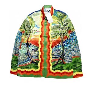 2022 Europe USA Hawaii Beach No Brand Beach Vortex Coconut Silk Floral Men's Plus Tees & Polos