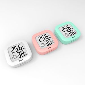 Smiley Mini Thermometer Indoor and Outdoor Sensor Hygrometer Temperature Plastic
