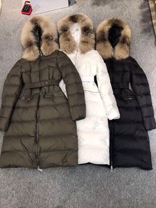 Matte Long womens down jacket with fur collar France Luxury Brand coat Designers women S Clothing Size 1--4
