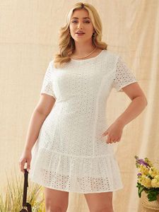 Plus Size Dresses White Cotton A-Line 4XL 5XL 2022 Summer