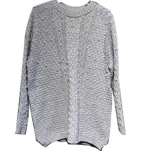 Europe Knit Sweater Autumn Winter Long Sleeves quality Long Sleeves Fashion Pearl Short Sleeve