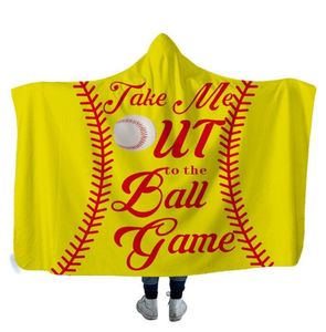 Baseball Softball Hooded Blanket Sports Adults children