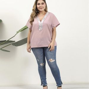 Women&#039;s Plus Size T Office Women's Plus Size T-Shirt Shirts Loose Sexy V Neck as pic Office Ladies Fashion Long Sleeve