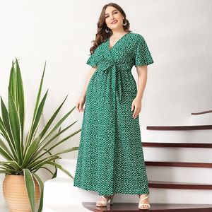 Plus Size Dresses 2022 Summer V Ages 18-35 Years Old