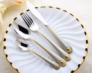 Dinnerware Sets Wholesale 2021 Selling 4Pcs Gold Fork1 Blue-and-white