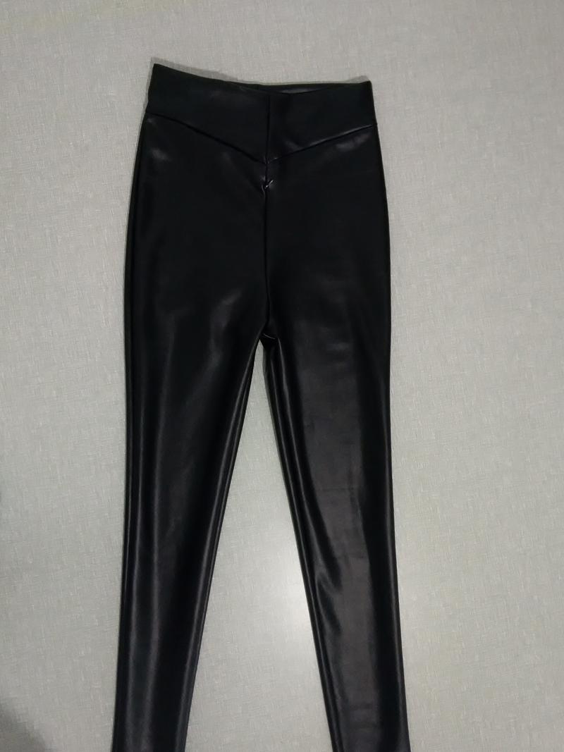Plus Size Pants PU Sexy as pic Pencil Faux Leather Women Matte