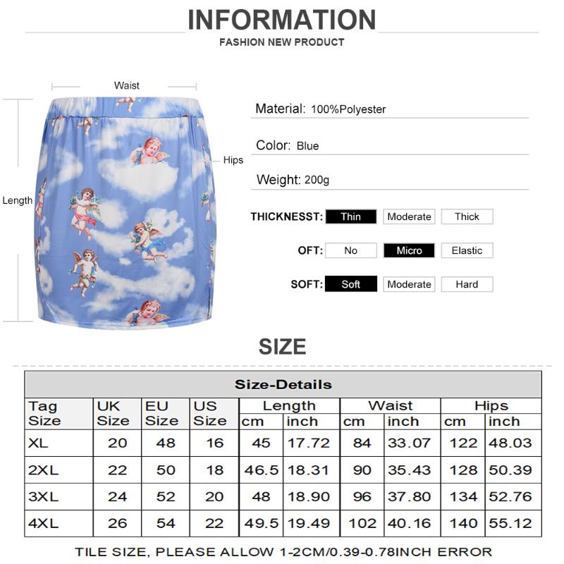 Women\'s Plus Size Pants 4XL Summer 4XL Summer Women Skirt as pic Mini Splited Office Lady Cute Short